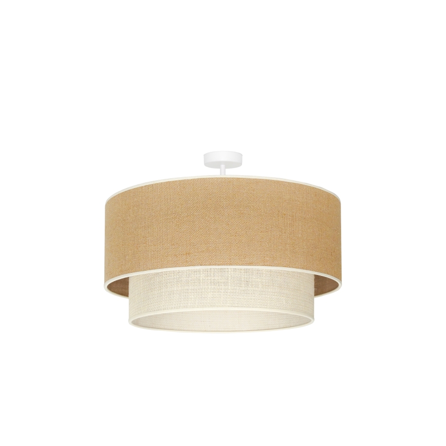 Duolla - Lampadario a plafone YUTE BOHO 3xE27/15W/230V diametro 60 cm marrone/color crema