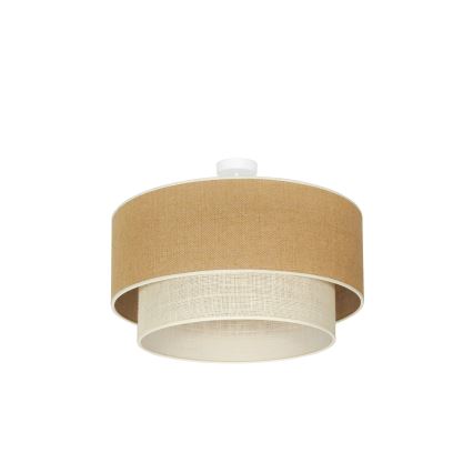 Duolla - Lampadario a plafone YUTE BOHO 3xE27/15W/230V diametro 60 cm marrone/color crema