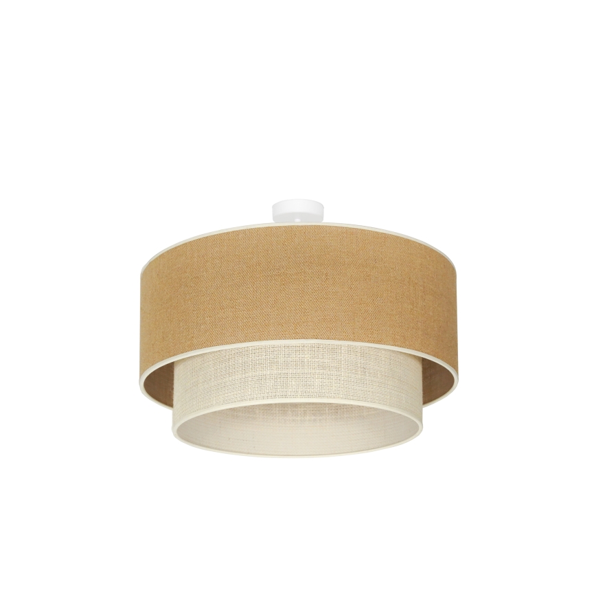 Duolla - Lampadario a plafone YUTE BOHO 3xE27/15W/230V diametro 60 cm marrone/color crema