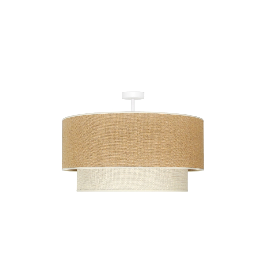 Duolla - Lampadario a plafone YUTE BOHO 3xE27/15W/230V diametro 60 cm marrone/color crema