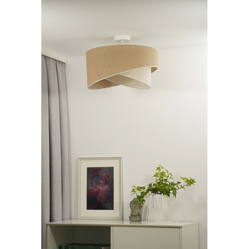 Duolla - Lampadario a plafone YUTE CELLO 1xE27/15W/230V diametro 45 cm marrone/grigio