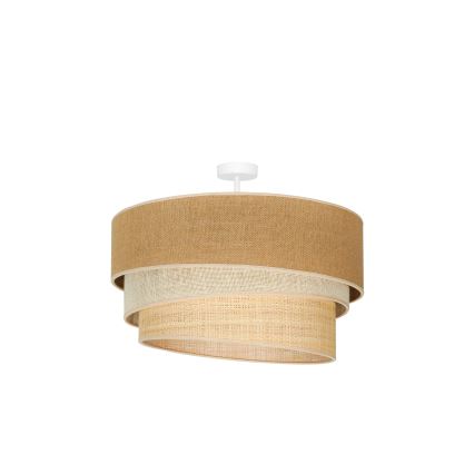 Duolla - Lampadario a plafone YUTE TRIO 3xE27/15W/230V diametro 60 cm marrone/grigio/beige