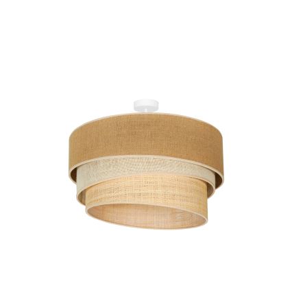 Duolla - Lampadario a plafone YUTE TRIO 3xE27/15W/230V diametro 60 cm marrone/grigio/beige