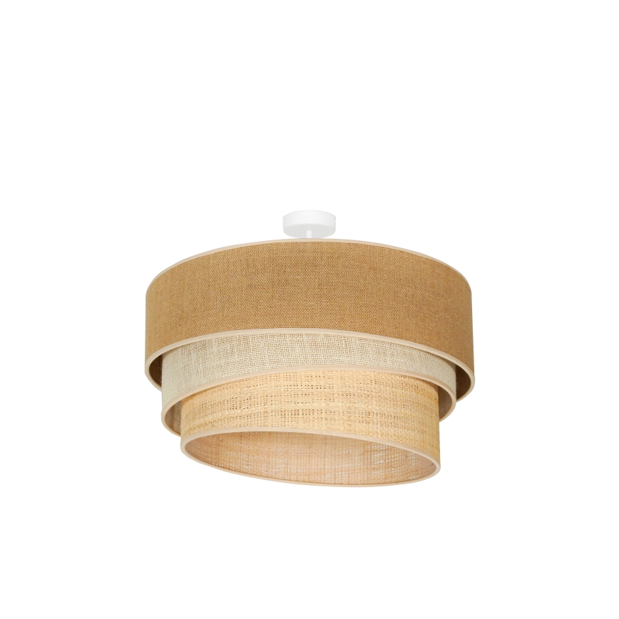Duolla - Lampadario a plafone YUTE TRIO 3xE27/15W/230V diametro 60 cm marrone/grigio/beige