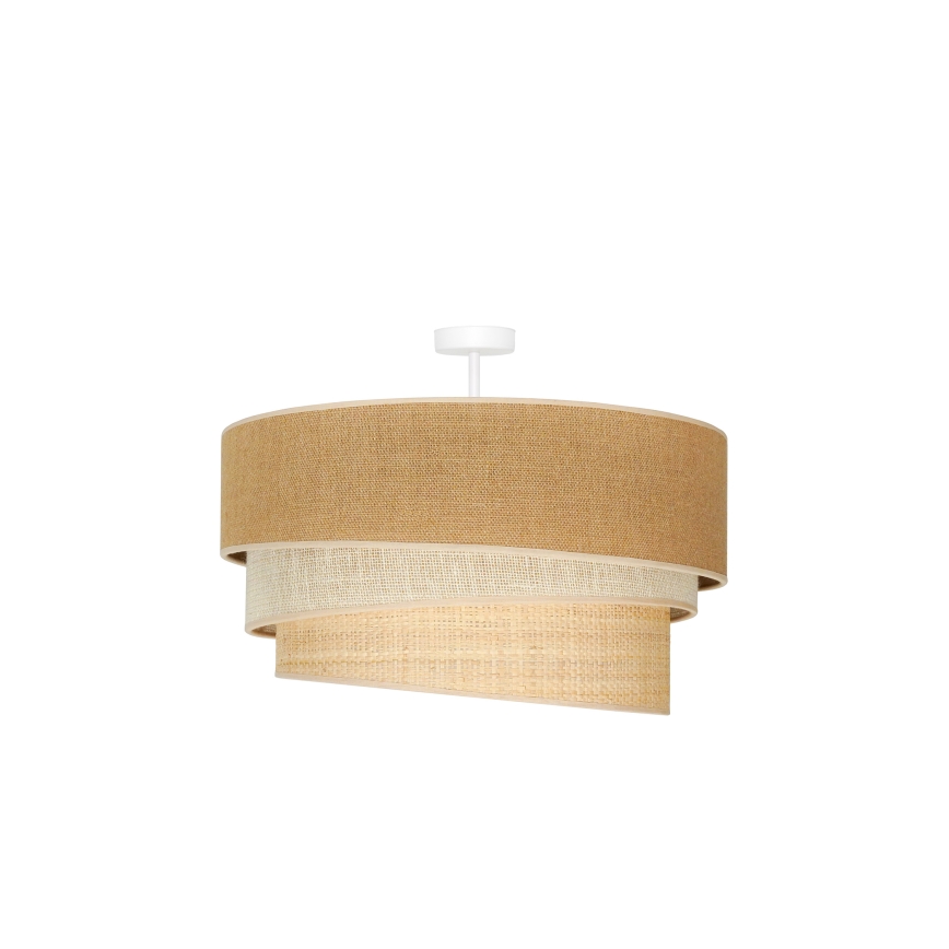 Duolla - Lampadario a plafone YUTE TRIO 3xE27/15W/230V diametro 60 cm marrone/grigio/beige