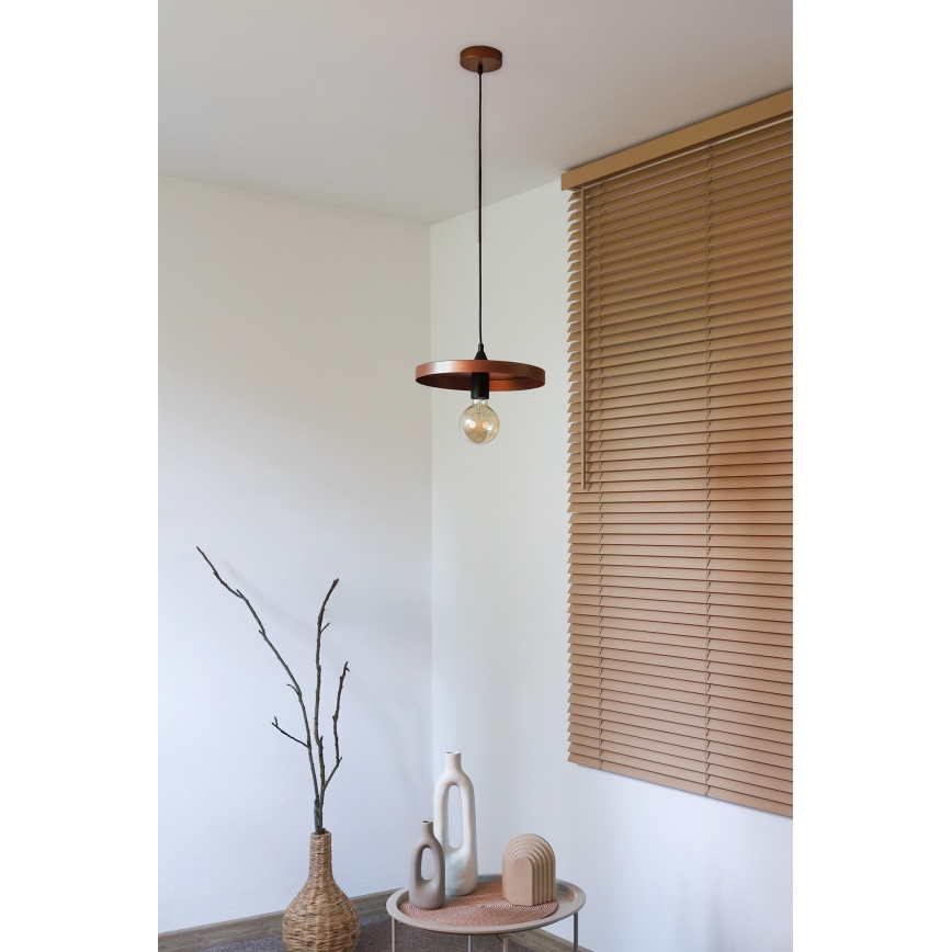 Duolla - Lampadario a sospensione con cavo IRONLINE 1x E27/15W/230V Ø 30 cm ramato/nero