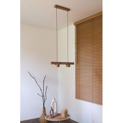 Duolla - Lampadario a sospensione con cavo IRONLINE 2xGX53/3W/230V pino/rovere/beige
