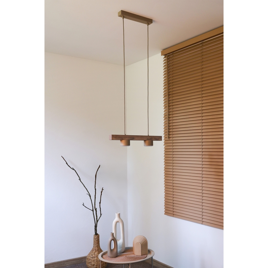 Duolla - Lampadario a sospensione con cavo IRONLINE 2xGX53/3W/230V pino/rovere/beige