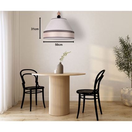 Duolla - Lampadario a sospensione con filo AVIGNON 1xE27/15W/230V diametro 50 cm beige