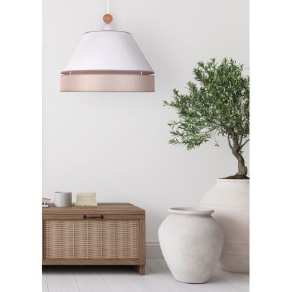 Duolla - Lampadario a sospensione con filo AVIGNON 1xE27/15W/230V diametro 50 cm bianco/beige