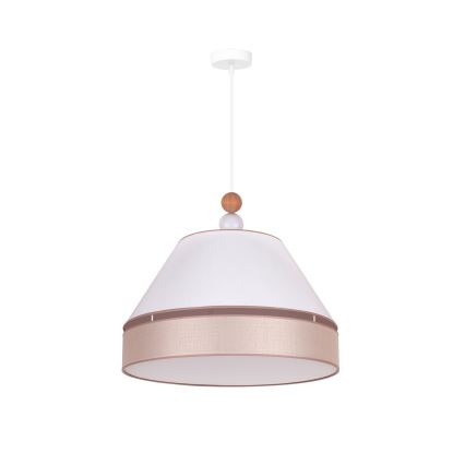 Duolla - Lampadario a sospensione con filo AVIGNON 1xE27/15W/230V diametro 50 cm bianco/beige