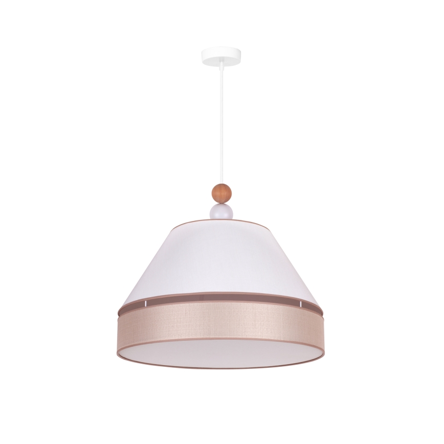 Duolla - Lampadario a sospensione con filo AVIGNON 1xE27/15W/230V diametro 50 cm bianco/beige