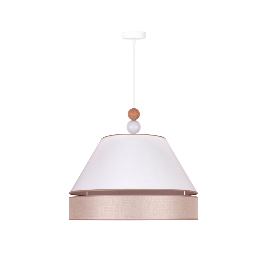 Duolla - Lampadario a sospensione con filo AVIGNON 1xE27/15W/230V diametro 50 cm bianco/beige