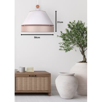 Duolla - Lampadario a sospensione con filo AVIGNON 1xE27/15W/230V diametro 50 cm bianco/beige