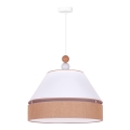 Duolla - Lampadario a sospensione con filo AVIGNON 1xE27/15W/230V diametro 50 cm bianco/marrone