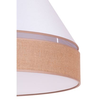 Duolla - Lampadario a sospensione con filo AVIGNON 1xE27/15W/230V diametro 50 cm bianco/marrone