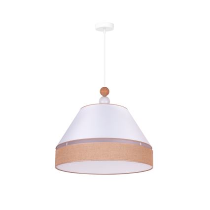 Duolla - Lampadario a sospensione con filo AVIGNON 1xE27/15W/230V diametro 50 cm bianco/marrone