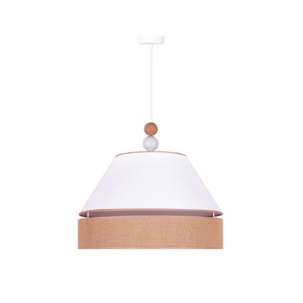 Duolla - Lampadario a sospensione con filo AVIGNON 1xE27/15W/230V diametro 50 cm bianco/marrone