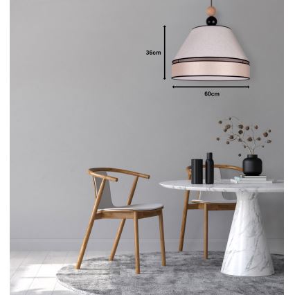 Duolla - Lampadario a sospensione con filo AVIGNON 1xE27/15W/230V diametro 60 cm beige