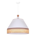 Duolla - Lampadario a sospensione con filo AVIGNON 1xE27/15W/230V diametro 60 cm bianco/rattan