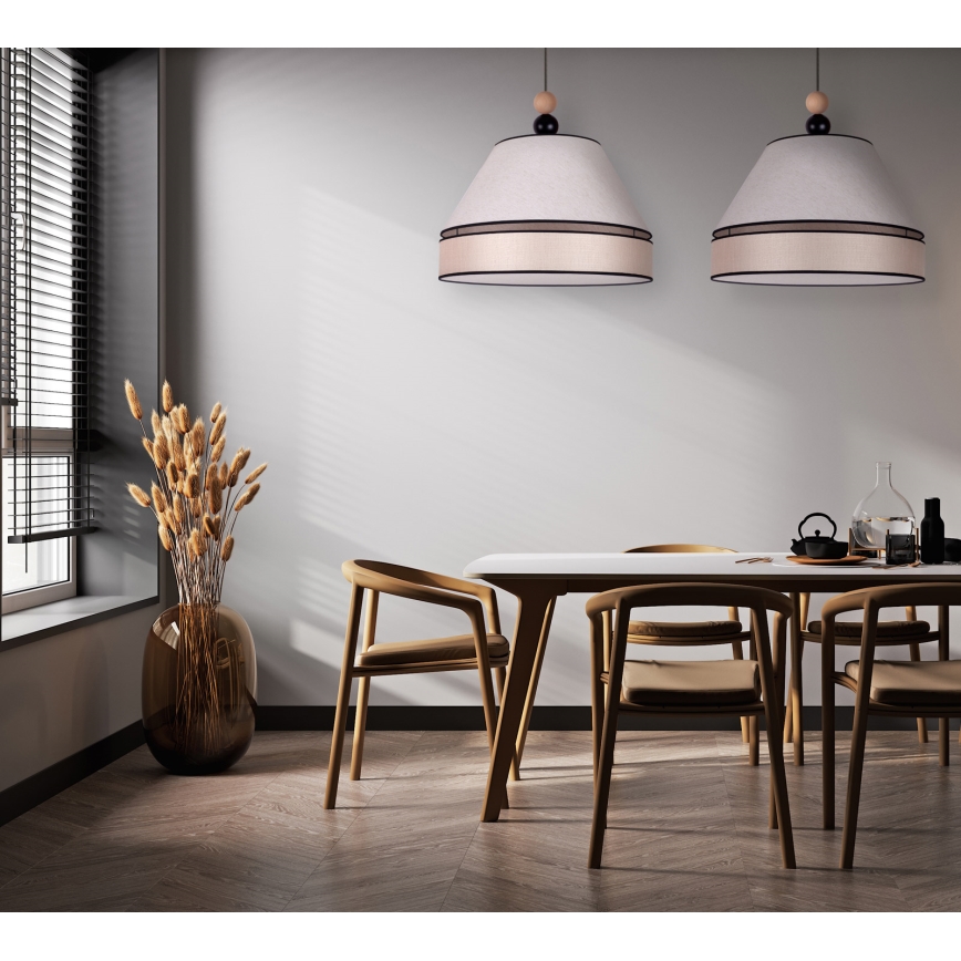 Duolla - Lampadario a sospensione con filo AVIGNON 2xE27/15W/230V beige
