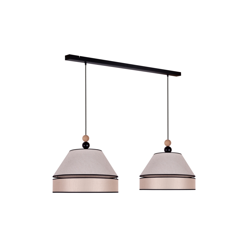 Duolla - Lampadario a sospensione con filo AVIGNON 2xE27/15W/230V beige