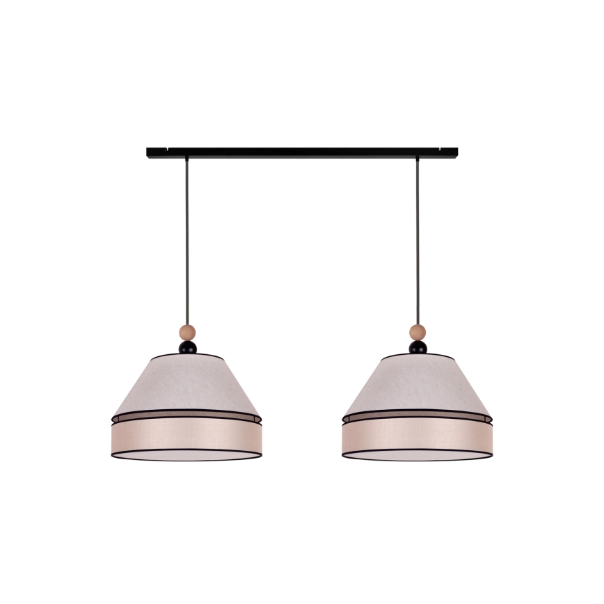 Duolla - Lampadario a sospensione con filo AVIGNON 2xE27/15W/230V beige