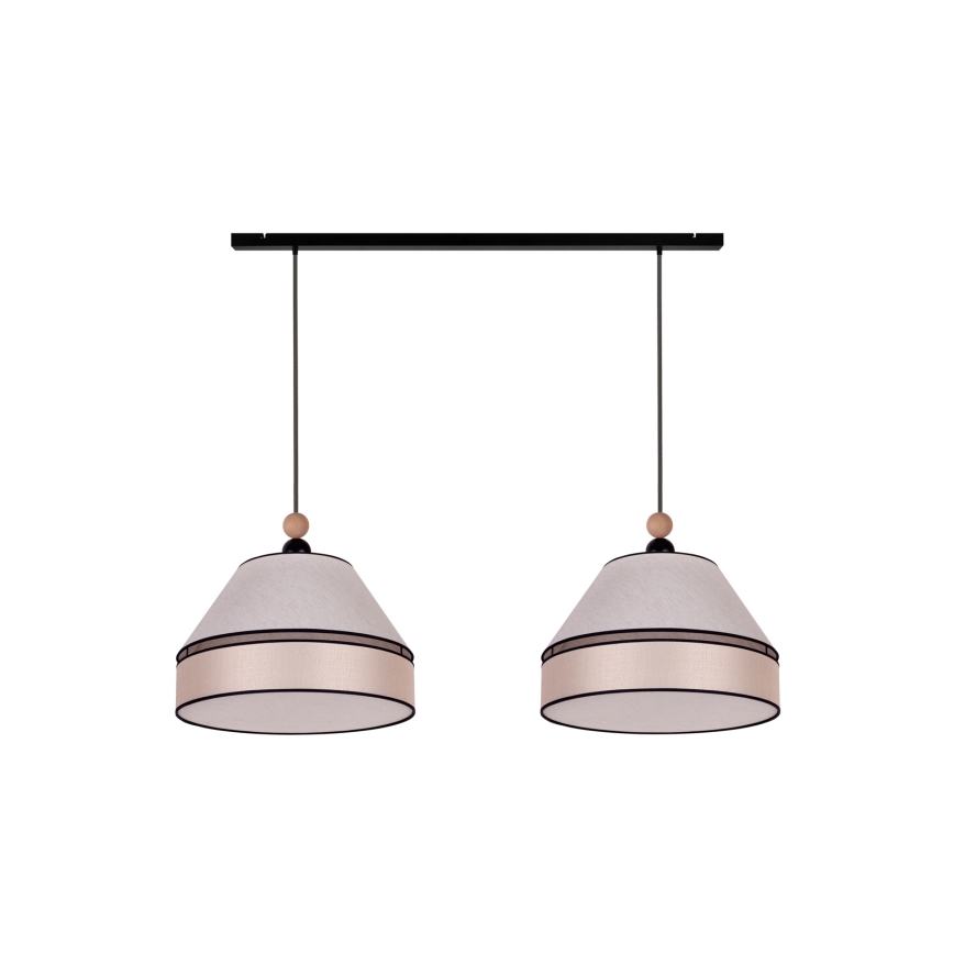 Duolla - Lampadario a sospensione con filo AVIGNON 2xE27/15W/230V beige