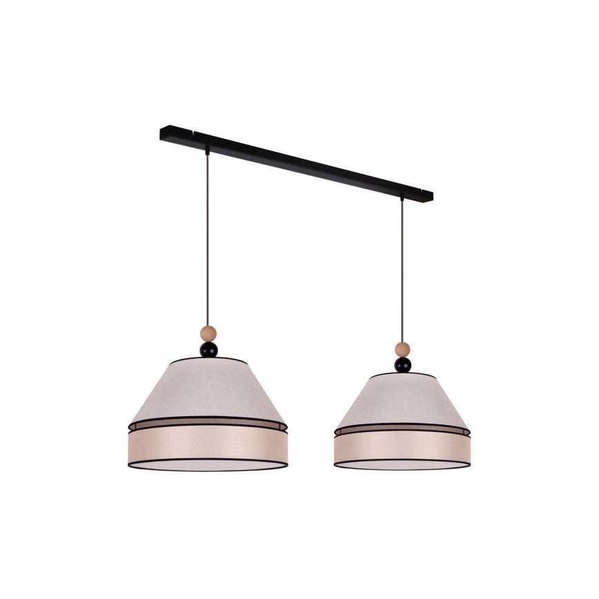 Duolla - Lampadario a sospensione con filo AVIGNON 2xE27/15W/230V beige