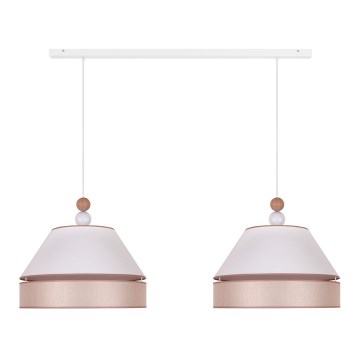 Duolla - Lampadario a sospensione con filo AVIGNON 2xE27/15W/230V bianco/beige