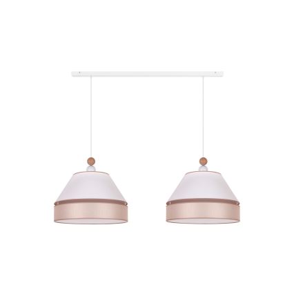 Duolla - Lampadario a sospensione con filo AVIGNON 2xE27/15W/230V bianco/beige