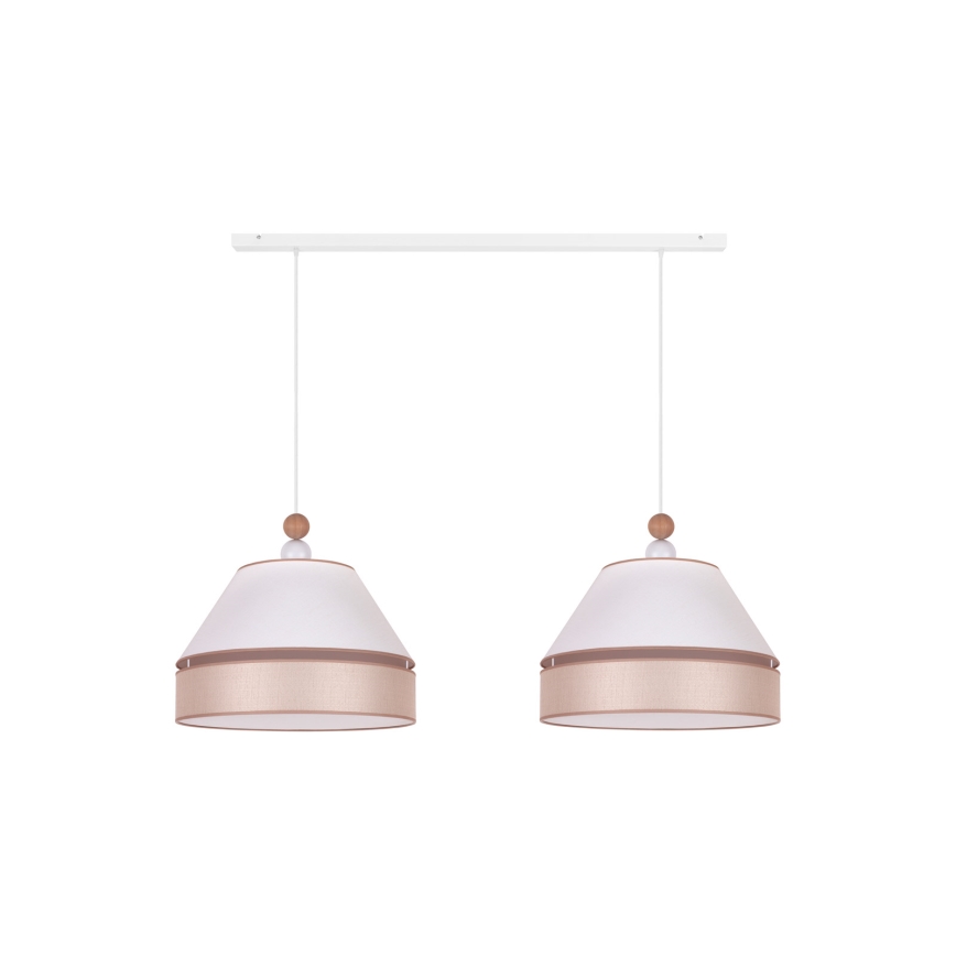 Duolla - Lampadario a sospensione con filo AVIGNON 2xE27/15W/230V bianco/beige