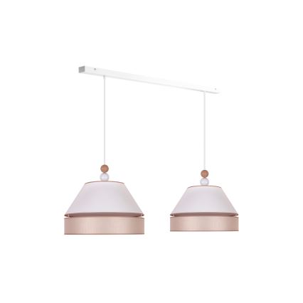 Duolla - Lampadario a sospensione con filo AVIGNON 2xE27/15W/230V bianco/beige