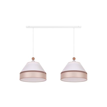 Duolla - Lampadario a sospensione con filo AVIGNON 2xE27/15W/230V bianco/beige