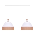 Duolla - Lampadario a sospensione con filo AVIGNON 2xE27/15W/230V bianco/marrone