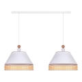 Duolla - Lampadario a sospensione con filo AVIGNON 2xE27/15W/230V bianco/rattan