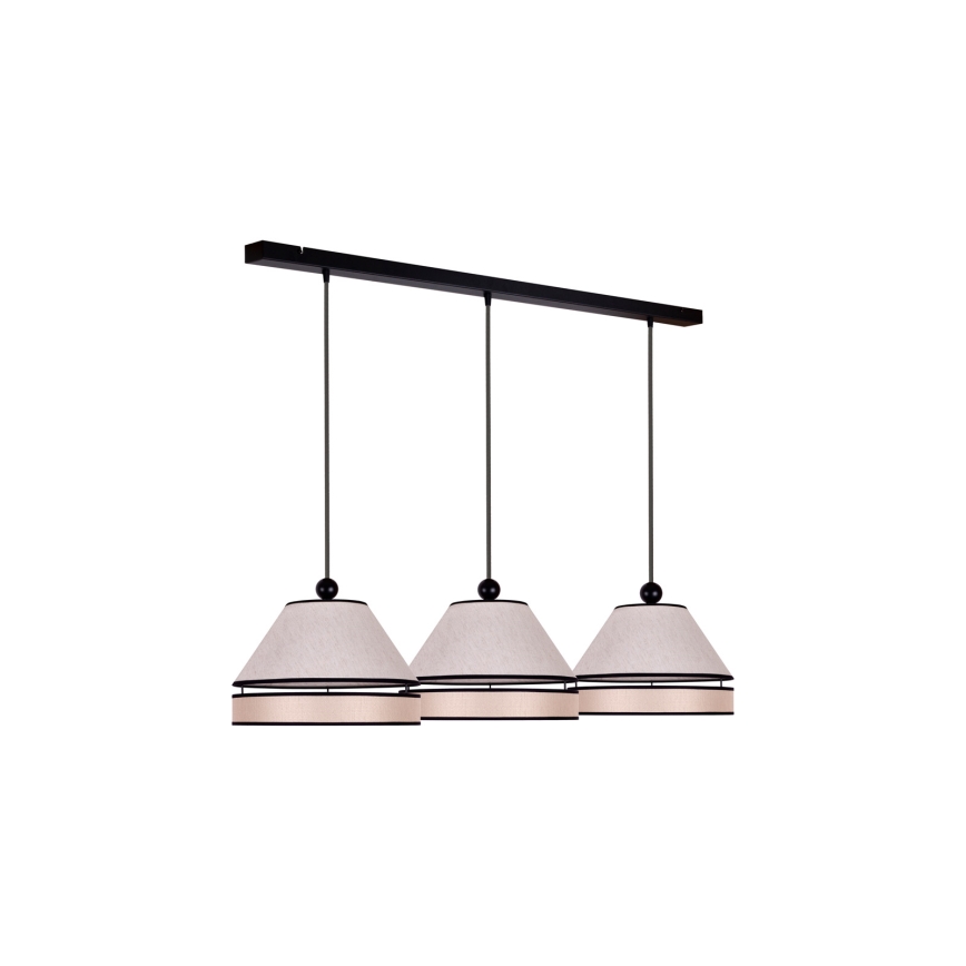 Duolla - Lampadario a sospensione con filo AVIGNON 3xE27/15W/230V beige