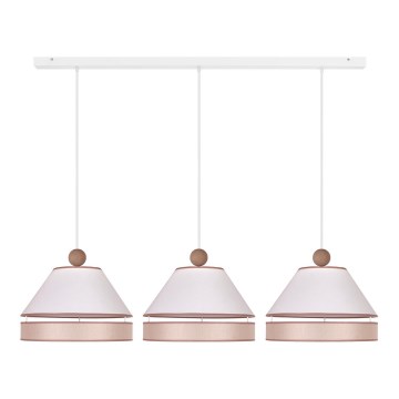 Duolla - Lampadario a sospensione con filo AVIGNON 3xE27/15W/230V bianco/beige