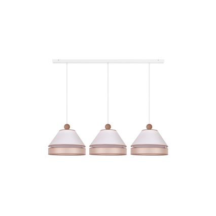Duolla - Lampadario a sospensione con filo AVIGNON 3xE27/15W/230V bianco/beige