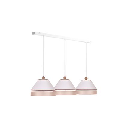 Duolla - Lampadario a sospensione con filo AVIGNON 3xE27/15W/230V bianco/beige