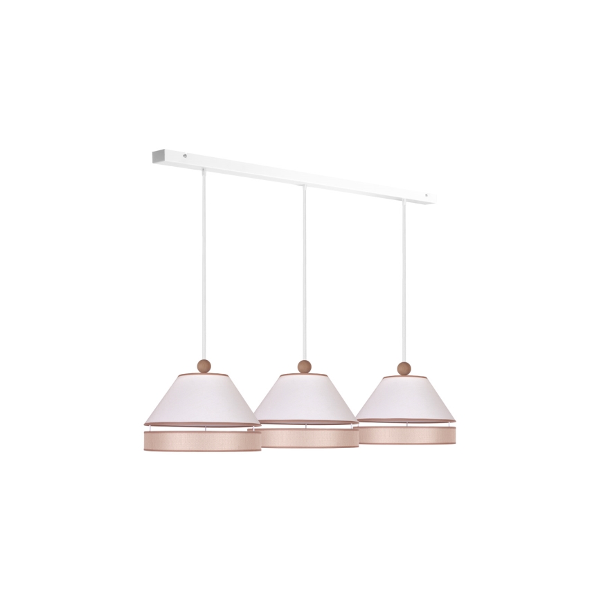 Duolla - Lampadario a sospensione con filo AVIGNON 3xE27/15W/230V bianco/beige