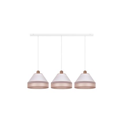 Duolla - Lampadario a sospensione con filo AVIGNON 3xE27/15W/230V bianco/beige