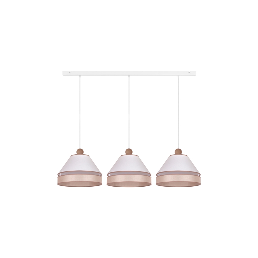Duolla - Lampadario a sospensione con filo AVIGNON 3xE27/15W/230V bianco/beige
