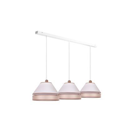 Duolla - Lampadario a sospensione con filo AVIGNON 3xE27/15W/230V bianco/beige