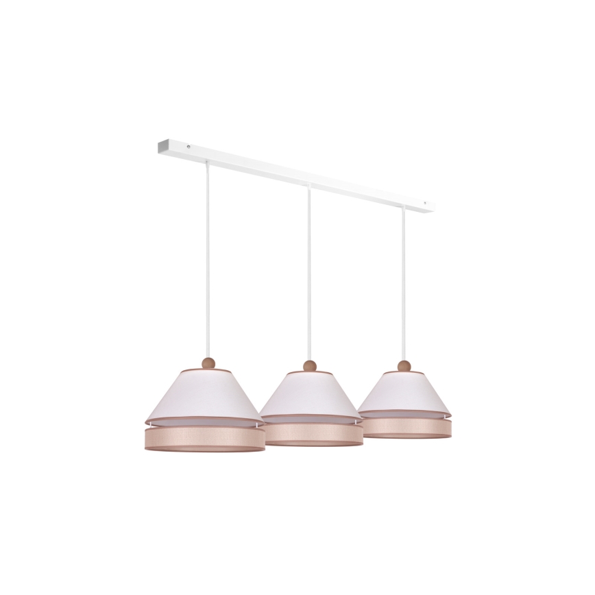 Duolla - Lampadario a sospensione con filo AVIGNON 3xE27/15W/230V bianco/beige