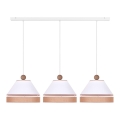 Duolla - Lampadario a sospensione con filo AVIGNON 3xE27/15W/230V bianco/marrone