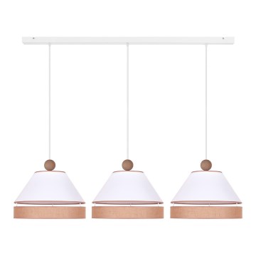 Duolla - Lampadario a sospensione con filo AVIGNON 3xE27/15W/230V bianco/marrone