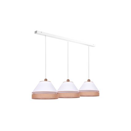 Duolla - Lampadario a sospensione con filo AVIGNON 3xE27/15W/230V bianco/marrone