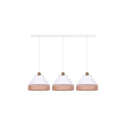 Duolla - Lampadario a sospensione con filo AVIGNON 3xE27/15W/230V bianco/marrone
