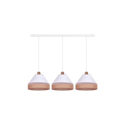 Duolla - Lampadario a sospensione con filo AVIGNON 3xE27/15W/230V bianco/marrone